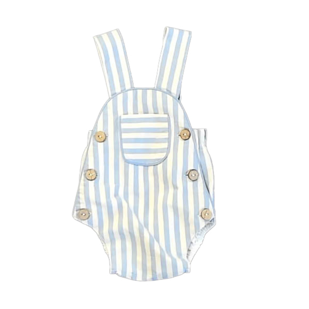 Pepa London Boys Blue Stripe Romper size: 3 Months